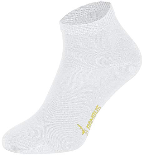 Tobeni 6 Paar Damen Herren Bambussocken Kurz Bambus Quarter Socken Unisex Farbe Weiss Grösse 35-38 von Tobeni