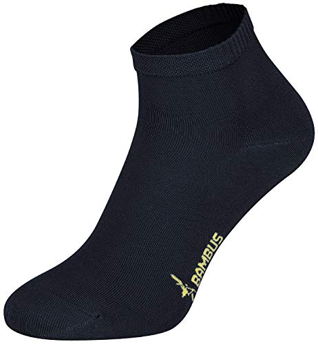 Tobeni 6 Paar Damen Herren Bambussocken Kurz Bambus Quarter Socken Unisex Farbe Marine Blau Grösse 39-42 von Tobeni