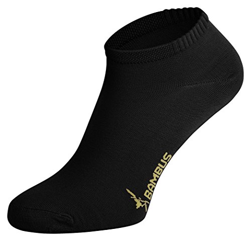 Tobeni 6 Paar Damen Herren Sneakersocken Bambus-Socken Unisex Anti-Schweiss Füsslinge für Fitness Arbeit und Freizeit Farbe Schwarz Grösse 35-38 von Tobeni