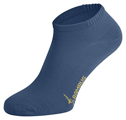 Tobeni 6 Paar Damen Herren Sneakersocken Bambus-Socken Unisex Anti-Schweiss Füsslinge für Fitness Arbeit und Freizeit Farbe Jeans Blau Grösse 35-38 von Tobeni