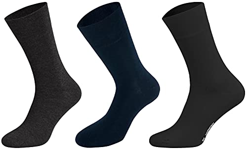 Tobeni 6 Paar Herren Baumwollsocken Komfortbund Socken ohne Gummi Businesssocken Grösse 39-42 Farbe 2x Anthrazit 2x Marine 2x Schwarz Tobeni 6 Paar Herren Baumwollsocken Komfortbund Socken ohne Gummi Businesssocken Grösse 39-42 Farbe 2x Anthrazit 2x Marine 2x Schwarz von Tobeni