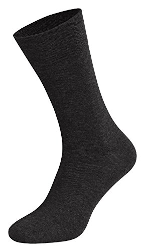 Tobeni 6 Paar Herren Baumwollsocken Komfortbund Socken ohne Gummi Businesssocken Grösse 39-42 Farbe Anthrazit von Tobeni