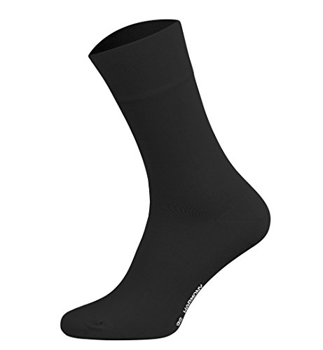 Tobeni 6 Paar Herren Baumwollsocken Komfortbund Socken ohne Gummi Businesssocken Farbe Schwarz Grösse 47-50 von Tobeni