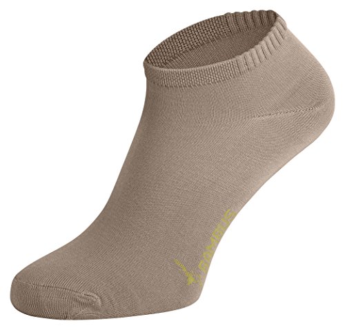 Tobeni 6 Paar Damen Herren Sneakersocken Bambus-Socken Unisex Anti-Schweiss Füsslinge für Fitness Arbeit und Freizeit Farbe Beige Grösse 39-42 von Tobeni