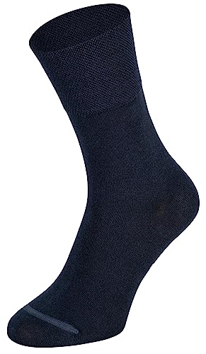 Tobeni 8 Paar Damen Herren Baumwollsocken Komfortbund ohne Gummi Businesssocken Atmungsaktiv Unisex Farbe Schwarz Grösse 35-38 von Tobeni