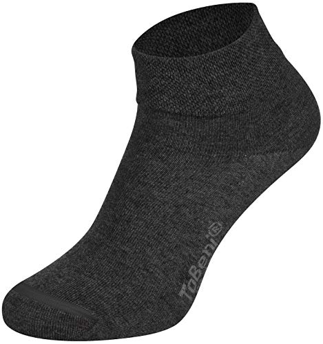 Tobeni 8 Paar Damen Herren Kurzsocken Quarter Socks Unisex Socken Kurz ohne Gummi Farbe Anthrazit Grösse 47-50 von Tobeni