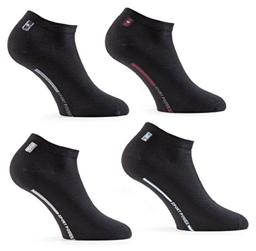 Tobeni 8 Paar Herren Sneakersocken Füsslinge Sneaker Socken Baumwolle Spitze ohne Naht Farbe Sport Power Grösse 43-46 von Tobeni