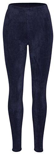 Tobeni Damen Winter-Leggings mit Teddy-Futter Thermo-Legging extra Kuschelig Warm Farbe Marine Blau Grösse L/XL von Tobeni