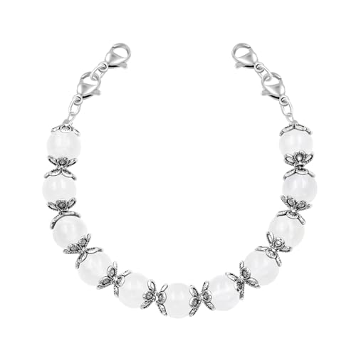 Tobestu Afghanischer Weißer Jade Halbzeug Verstellbares Armband – Anpassbares Medizinisches ID-Armband – YA5062 von Tobestu