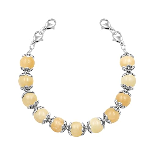Tobestu Cremiggelber Jade Austauschbare Armbänder – Konvertierbares Medizinisches ID-Tag-Armband für DIY – YA5062 von Tobestu
