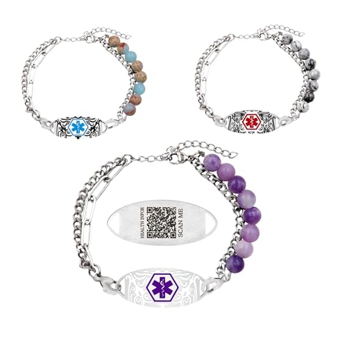 Tobestu Nature Stone Custom QR Code Medizinisches ID-Armband - Doppel-Layer-Ketten DIY Armbänder mit Lasergravur YA5493 Tobestu Nature Stone Custom QR Code Medizinisches ID-Armband - Doppel-Layer-Ketten DIY Armbänder mit Lasergravur YA5493 von Tobestu