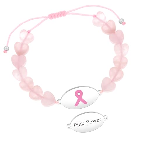 Tobestu Pink Power Liebe Herz Ketten Armband - Inspirierendes Brustkrebs-Bewusstseins-Symbol Schmuck YA6219 von Tobestu