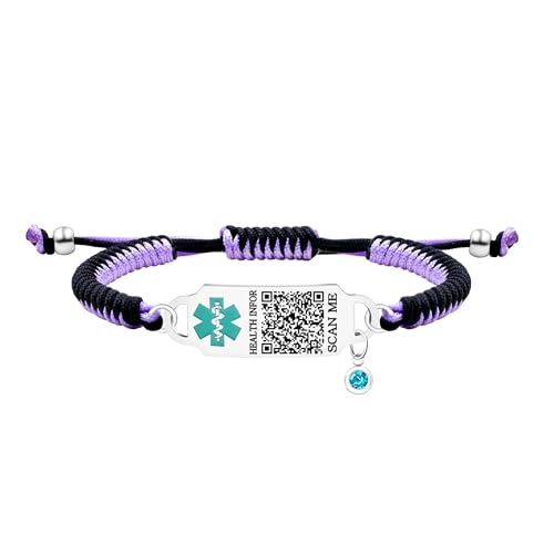 Tobestu QR-Code-ID-Armband – Graviertes Notfallarmband für Männer, Frauen und Senioren – Verstellbares Gesundheitsband für Diabetes und Epilepsie – YA5657 von Tobestu