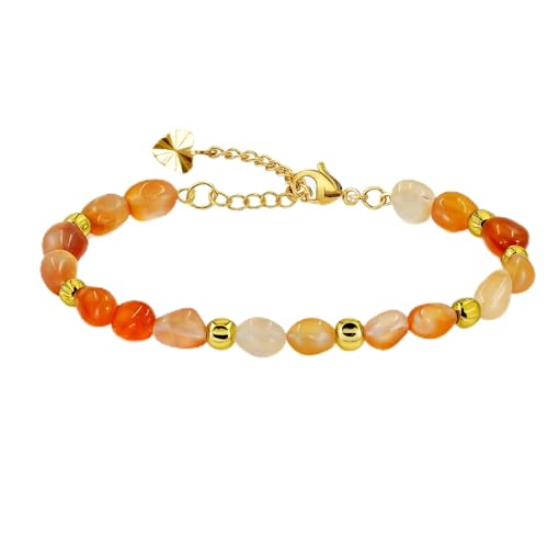 Tobestu Rotes Achat Unregelmäßiges Perlenarmband - Boho Freundschafts-Design für Strand- und Freizeitlook YA5871 von Tobestu