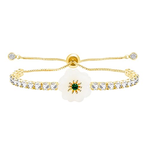 Tobestu Weißes Harz-Blumen-Bolo-Armband mit verstellbarem Schieber – Zartes Blumendesign, perfekt für Gartenpartys YS5626 von Tobestu