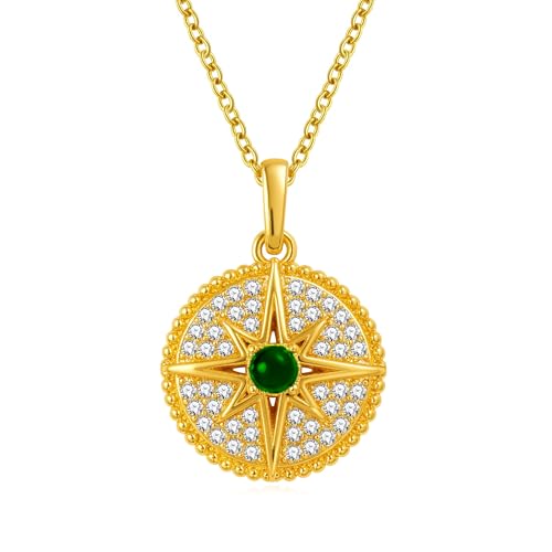 Tobestu goldbeschichtete Scheiben-Anhänger-Halskette - Jüdischer Stern mit gotischem Vintage-Stil, modischer Alltagsschmuck YA6252 von Tobestu