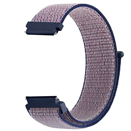 Tobfit Schnellverschluss-Nylon-Uhrenarmband für Damen und Herren, weiches Gewebe, Nylon, Klettverschluss, verstellbares Armband, 22 mm, Ersatzarmband, Mitternachtsblau von Tobfit