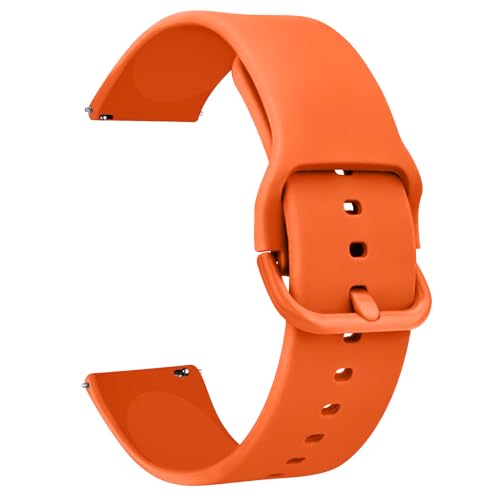 Tobfit Silikon-Uhrenarmband, 20 mm, Schnellverschluss, Gummi, verstellbares Ersatzarmband für Damen und Herren, Orange von Tobfit
