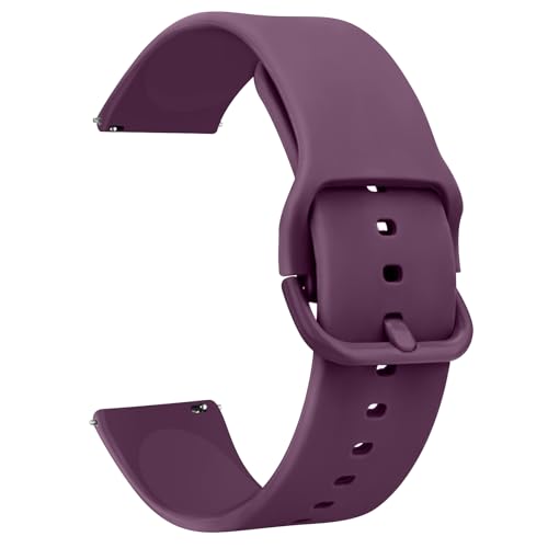 Tobfit Silikon-Uhrenarmband, 20 mm, Schnellverschluss, Silikon-Uhrenarmband, verstellbares Ersatzarmband für Damen und Herren, Violett von Tobfit