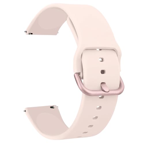 Tobfit Silikon-Uhrenarmband, 20 mm, Schnellverschluss, Silikon-Uhrenarmband, verstellbares Ersatzarmband für Männer und Frauen, rosa Sand von Tobfit