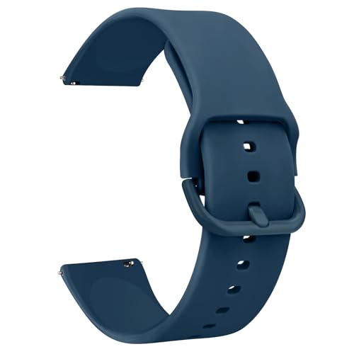 Tobfit Silikon-Uhrenarmband, 20 mm, Schnellverschluss, verstellbares Ersatzarmband für Damen und Herren, Abyssblau von Tobfit