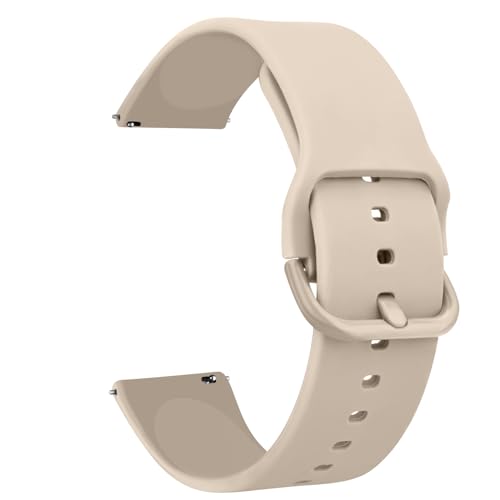 Tobfit Silikon-Uhrenarmband, 20 mm, Schnellverschluss, verstellbares Ersatzarmband für Damen und Herren, Beige von Tobfit