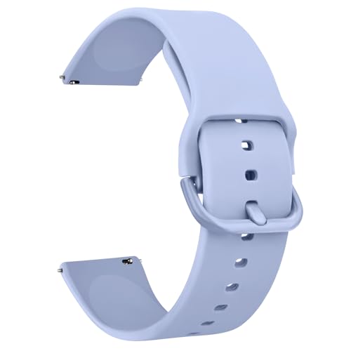 Tobfit Silikon-Uhrenarmband, 20 mm, Schnellverschluss, verstellbares Ersatzarmband für Damen und Herren, Hellblau von Tobfit