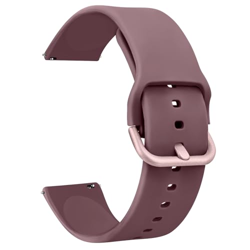 Tobfit Silikon-Uhrenarmband, 20 mm, Schnellverschluss, verstellbares Ersatzarmband für Männer und Frauen, Mauve Purple von Tobfit