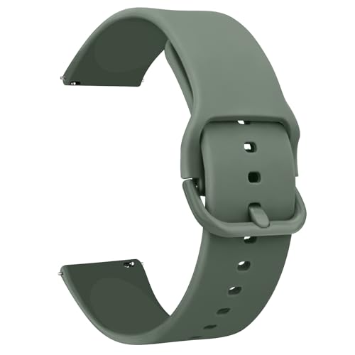 Tobfit Silikon-Uhrenarmband, 20 mm, Schnellverschluss, verstellbares Ersatzarmband für Männer und Frauen, Salbeigrün von Tobfit