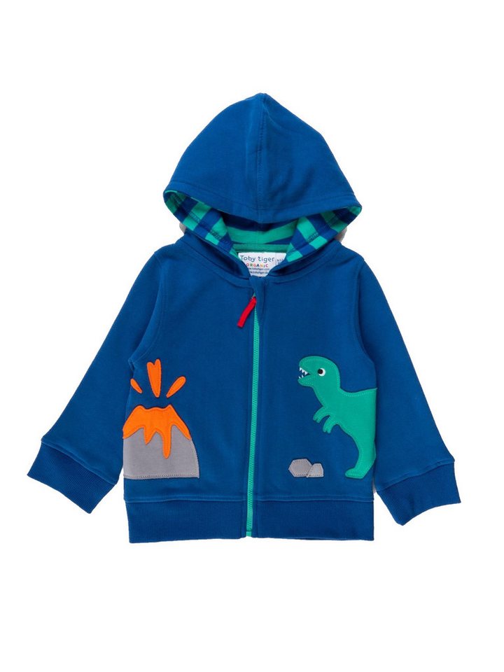 Toby Tiger Kapuzensweatjacke Sweatjacke mit Dinosaurier Applikation von Toby Tiger
