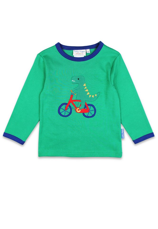 Toby Tiger Langarmshirt Langarmhirt mit Applikation Dino auf Fahrrad von Toby Tiger