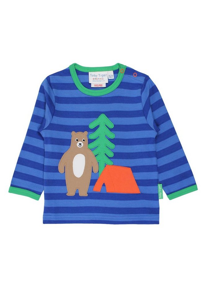 Toby Tiger Langarmshirt Langarmshirt mit Camping Bär Applikation von Toby Tiger