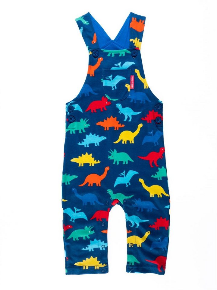 Toby Tiger Latzhose Latzhose mit Regenbogen Dinosaurier Print von Toby Tiger