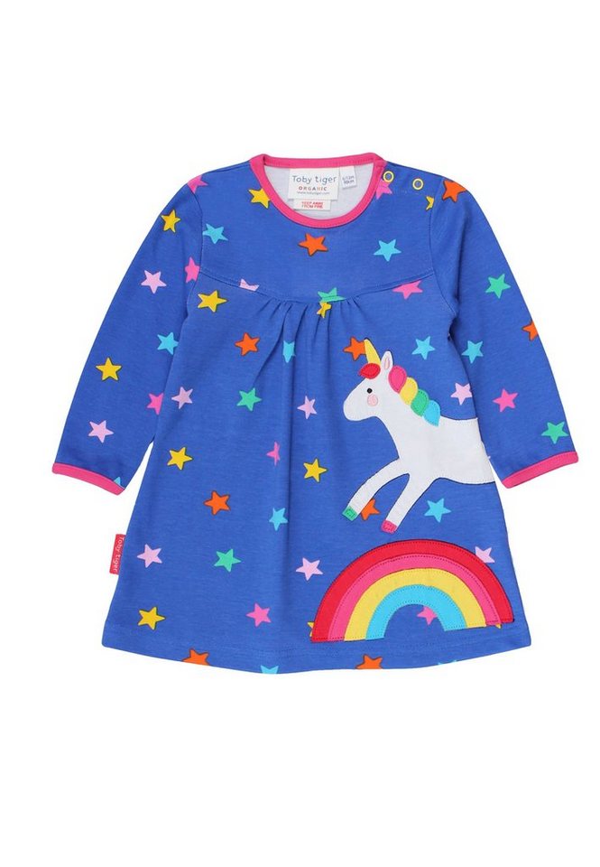 Toby Tiger Shirtkleid Kleid mit Einhorn und Regenbogen Applikation von Toby Tiger