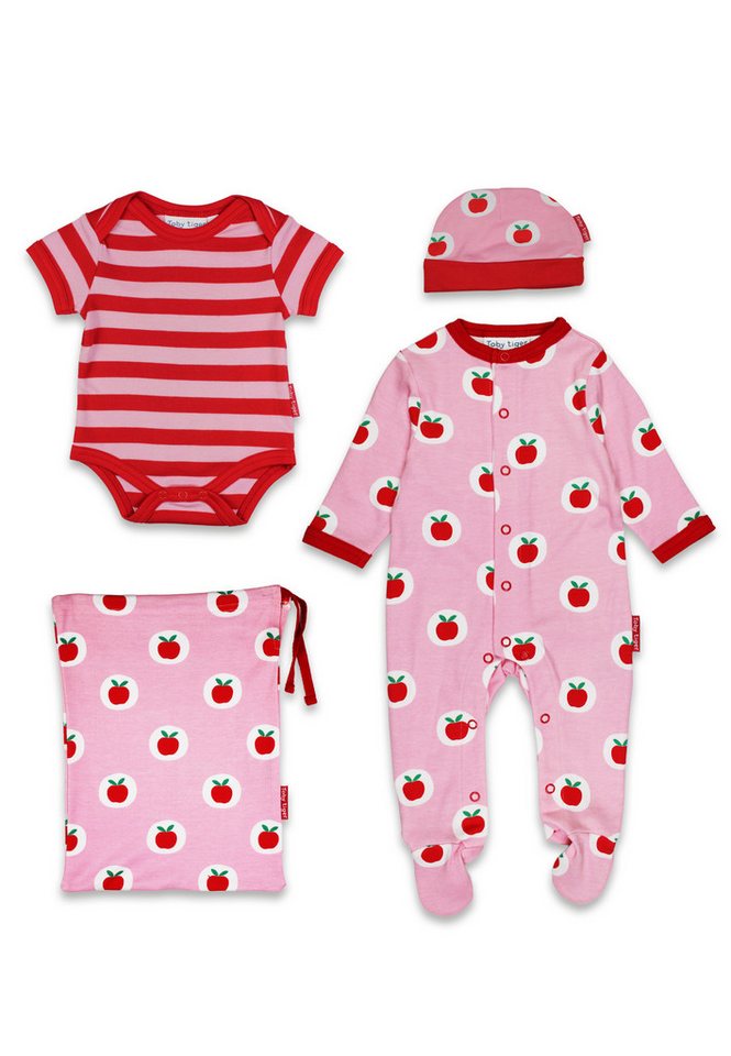 Toby Tiger Strampler Geschenkset mit Apfel Print von Toby Tiger