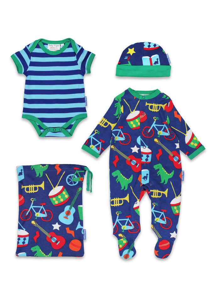 Toby Tiger Strampler Geschenkset mit Geschenke Print von Toby Tiger