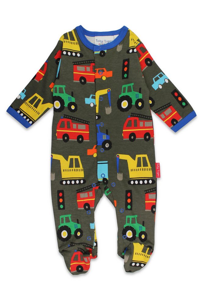 Toby Tiger Strampler Strampler mit Fahrzeug Print von Toby Tiger