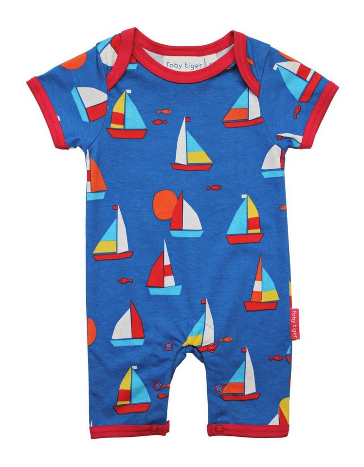 Toby Tiger Strampler Strampler mit Segelboot Print von Toby Tiger