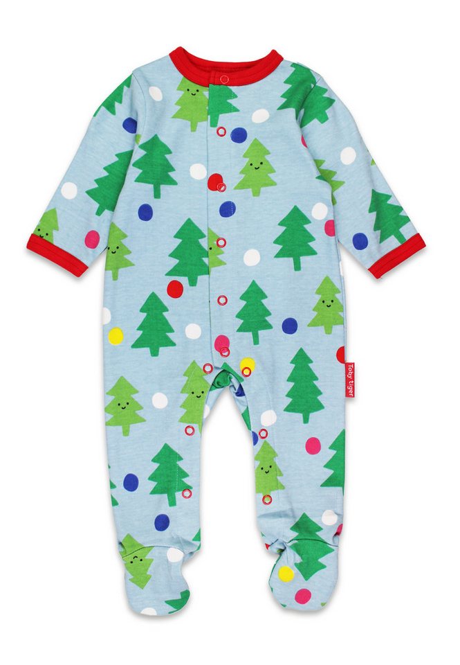 Toby Tiger Strampler Strampler mit Weihnachtsbaum Print von Toby Tiger