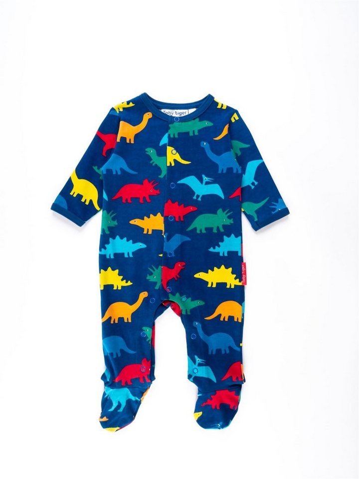 Toby Tiger Strampler Strampler mit buntem Regenbogen Dinosaurier Print von Toby Tiger