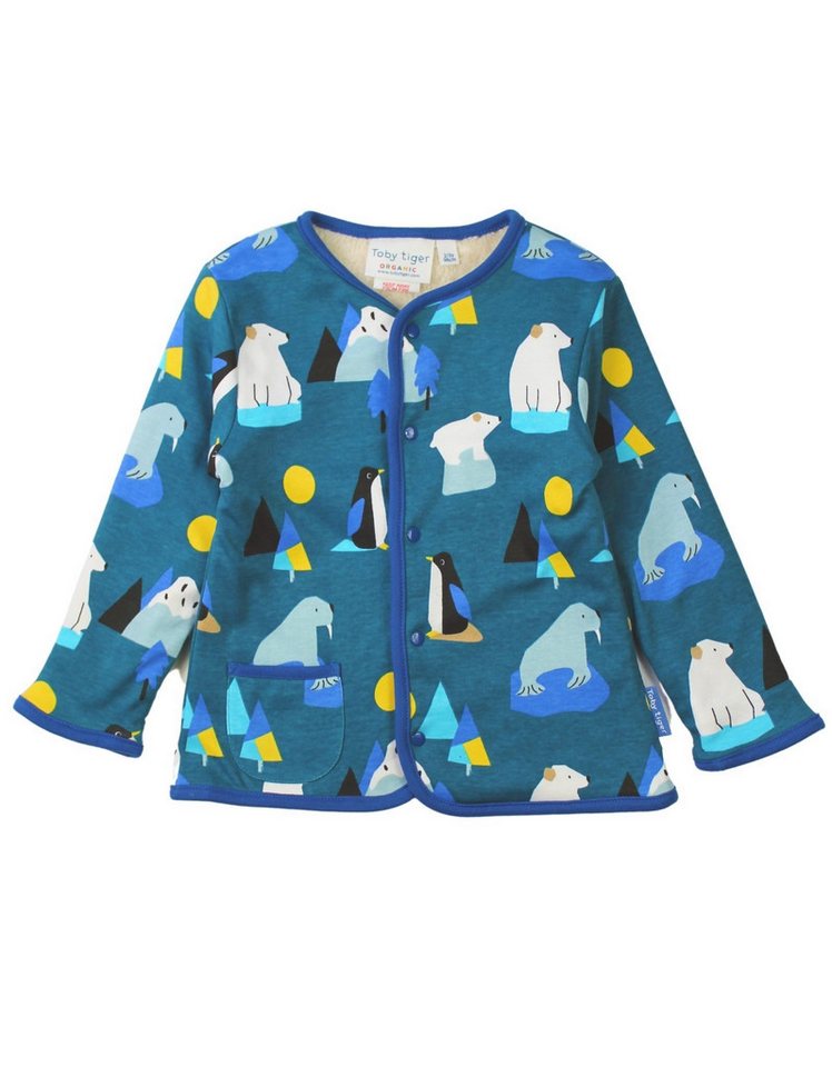 Toby Tiger Sweatjacke Wende Jacke mit Arktis Print von Toby Tiger