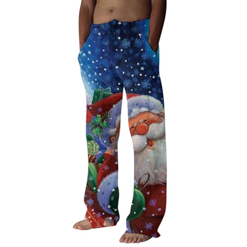 Tobysper Couple Pyjama Set Herren Lang Pyjamahose Herren Weihnachts Pyjama Weich Christmas Warm Lustig Loungewear Weihnachtshose Freizeithose von Tobysper