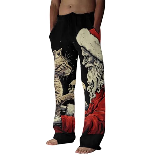 Tobysper Couple Pyjama Set Herren Lang Pyjamahose Herren Weihnachts Pyjama Weich Christmas Warm Lustig Loungewear Weihnachtshose Freizeithose von Tobysper