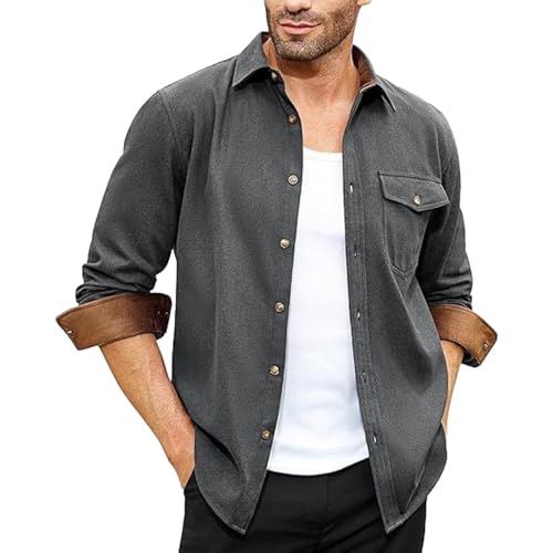 Tobysper Flanellhemd Herren Langarm Button Down Hemd Veloursleder Westernhemd Arbeitshemden Einfarbig Western Langarmhemd Regular Fit Businesshemd Freizeithemd mit Brusttasche Tobysper Flanellhemd Herren Langarm Button Down Hemd Veloursleder Westernhemd Arbeitshemden Einfarbig Western Langarmhemd Regular Fit Businesshemd Freizeithemd mit Brusttasche von Tobysper