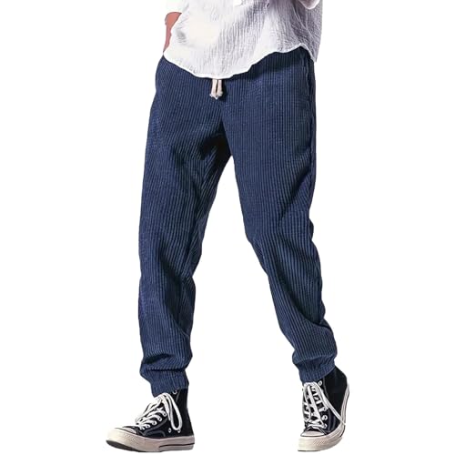 Tobysper Haremshosen Cord Haremshose Herren Cordhose Herren Baggy Breite Jogginghose Herren Grau Herren Mit Taschen Cordhose Herren 5XL Jogginghose von Tobysper
