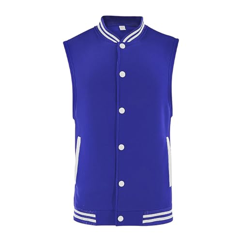 Tobysper Weste Herren Outdoor College Weste Bomberjacke Vest Ärmellose Sportweste Baseballjacke Vintage Ärmellose Freizeitjacke Varsity Jacket Patchwork Freizeitweste Sweatjacke von Tobysper