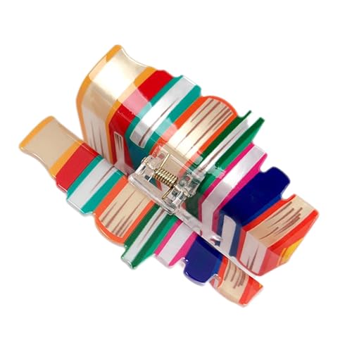 Buch Haarklammern | Tragbare Lehrer Haarklammer | Buchförmige Acryl Haargreifer | Niedliche Buchklammer für dünnes Haar | R-ipple Colorblock Buchhaar Accessoire für Buchliebhaber, Studenten, Lehrer von TocaFeank