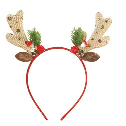 TocaFeank Geweih-Stirnband mit Pailletten, Weihnachtsgeweih-Pailletten-Stirnband | Süßes Haarband Weihnachtsgeweih Stirnband mit Pailletten - Modische Kopfbedeckung für Erwachsene und Kinder zu von TocaFeank