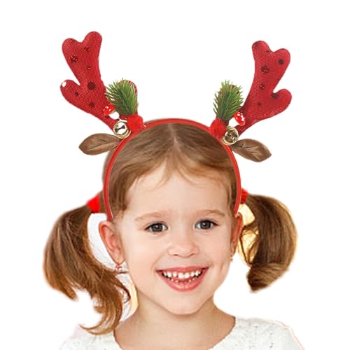TocaFeank Glitzer-Geweih-Stirnbänder, Geweih-Stirnband mit Pailletten, Süßes Haarband Weihnachtsgeweih Stirnband mit Pailletten, Modische Kopfbedeckung für Erwachsene und Kinder zu Weihnachten für von TocaFeank