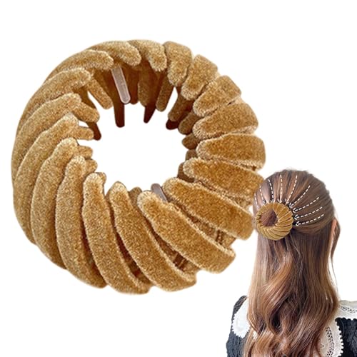 TocaFeank Lazy Birds Nest Teller Haarnadel, erweiterbarer Pferdeschwanzhalter,Samt Haarspangen | Styling-Haarspangen, erweiterbare Nestplatte, Haarnadel-Haarschmuck für Frauen von TocaFeank